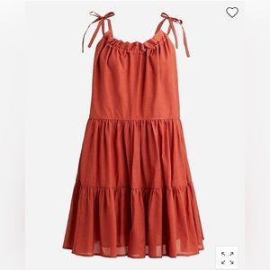 Tie shoulder tiered dress